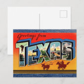 Greetings uit Texas Travel Briefkaart (Voorkant / Achterkant)