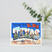 Greetings uit Texas Vintage Travel Briefkaart (Staand voorkant)