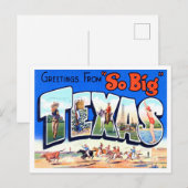 Greetings uit Texas Vintage Travel Briefkaart (Voorkant / Achterkant)