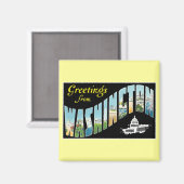 Greetings uit Washington D.C.!  Post Kaart Magneet (Voorkant / Achterkant)