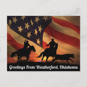 Greetings uit Weatherford, Briefkaart Oklahoma