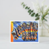 Greetings uit Wisconsin Dells, Wisconsin Travel Briefkaart (Staand voorkant)