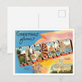 Greetings uit Wisconsin Vintage Travel Briefkaart (Voorkant / Achterkant)