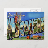 Greetings uit Wisconsin WI USA Briefkaart (Voorkant / Achterkant)