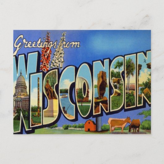 Greetings uit Wisconsin WI USA Briefkaart (Voorkant)