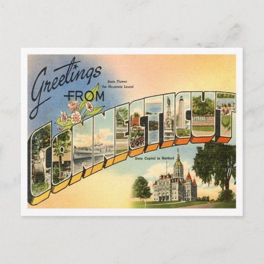 Greetings van Connecticut Briefkaart (Voorkant)