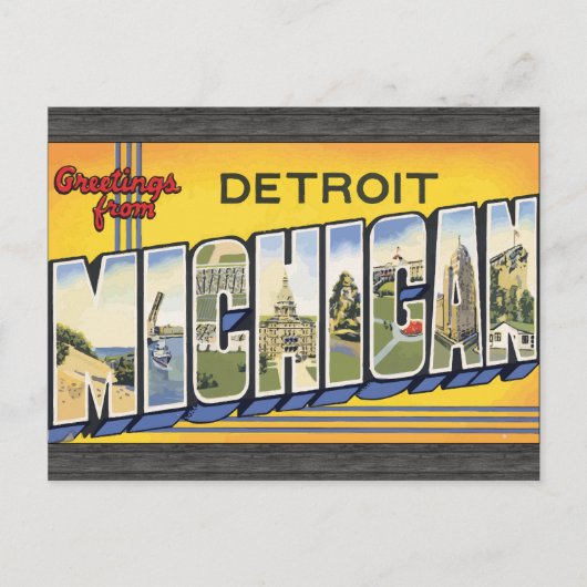 Greetings van Detroit Michigan, Briefkaart (Voorkant)