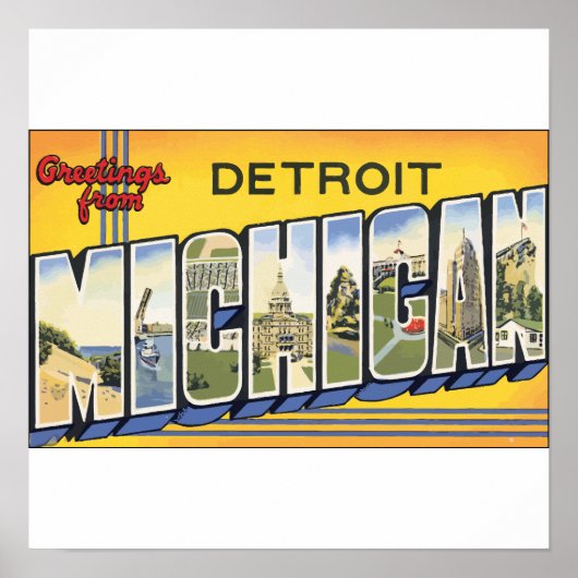 Greetings van Detroit Michigan,  Poster (Voorkant)