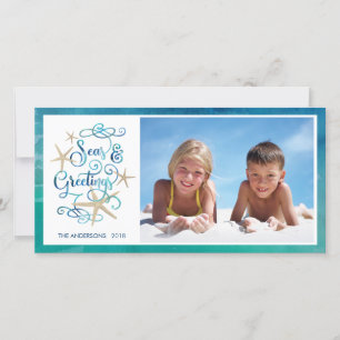 Greetings van Tropische SEAsons   Waterverf van St Feestdagenkaart