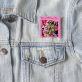 Greetings_ Vierkante Button 5,1 Cm (In situ)