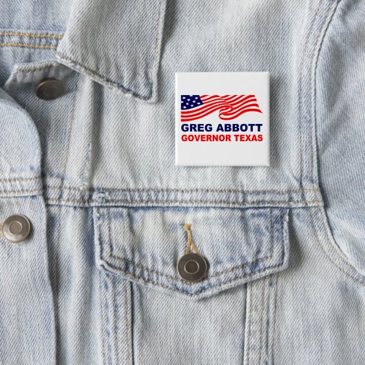 Greg Abbott Texas Vierkante Button 5,1 Cm (In situ)