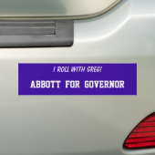 Greg Abbott voor Texas Gouverneur Bumpersticker (Op auto)
