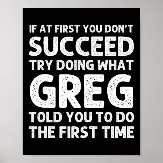 GREG Gift Naam Gepersonaliseerde Verjaardag Leuk K Poster (Voorkant)