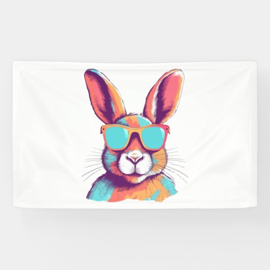Greg het konijn met bril spandoek (Horizontaal)