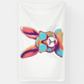 Greg het konijn met bril spandoek (Verticaal)
