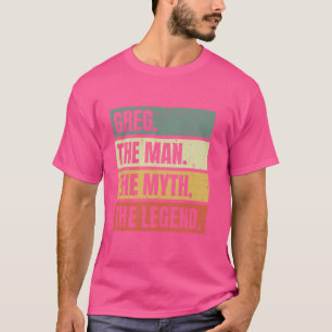 Greg Man Myth Legend Quote Retro Funny Beste Naam T-shirt