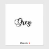 Greg Name - Handgeschreven kalligrafie Sticker (Vel)