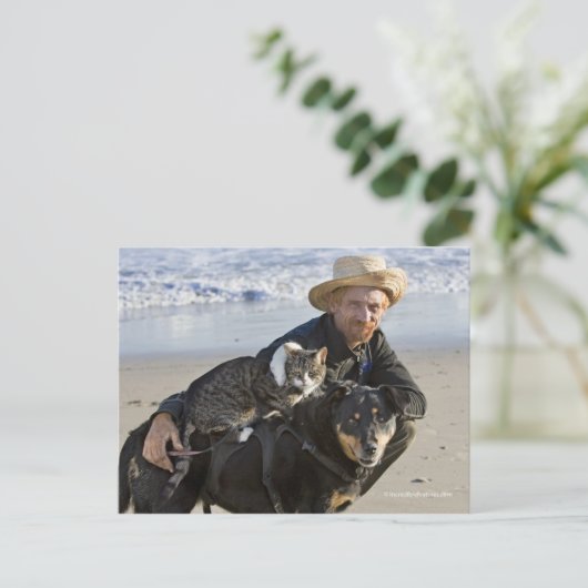 Greg Pike met Booger, Kat en Mousey Briefkaart (Staand voorkant)