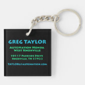 Greg Taylor, Man auto Sleutelhanger (Achterkant)