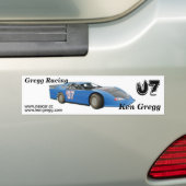 Gregg Racing bumper sticker (Op auto)