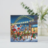 Greggs bij de brug feestdagenkaart (Staand voorkant)