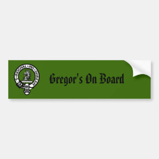 Gregor Badge, Gregor's On Board Bumpersticker