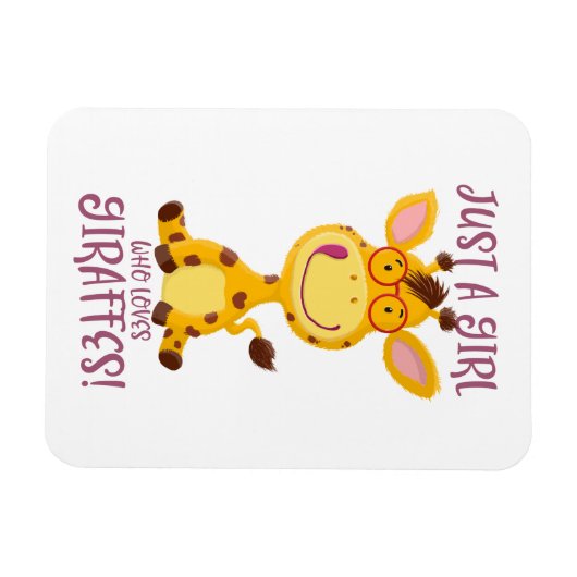 Gregor Giraffe - Gewoon een meisje dat van Giraffe Magneet (Horizontaal)