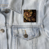 Gregorian Chant Fractal Vierkante Button 5,1 Cm (In situ)