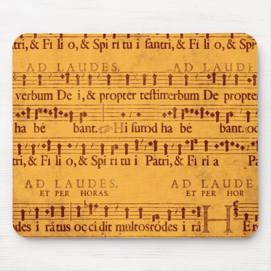 Gregorian chant muziekscore muismat (Voorkant)