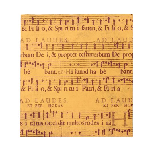 Gregorian chant muziekscore notitieblok (Voorkant)