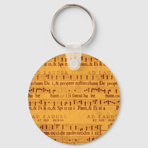 Gregorian chant muziekscore sleutelhanger