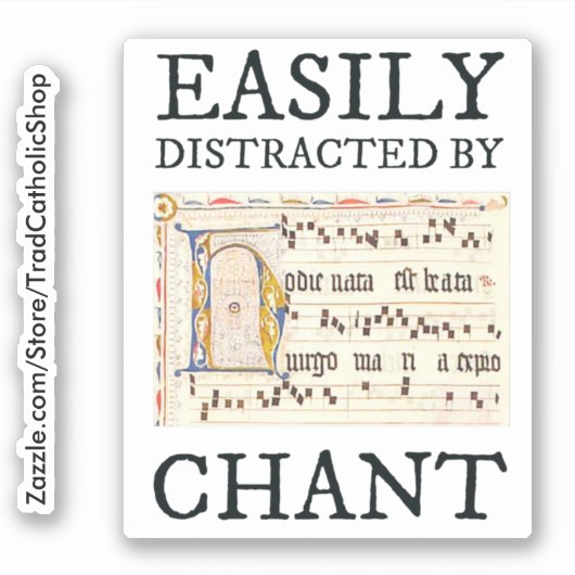Gregorian Chant Sticker Katholieke Muziek (Voorkant)