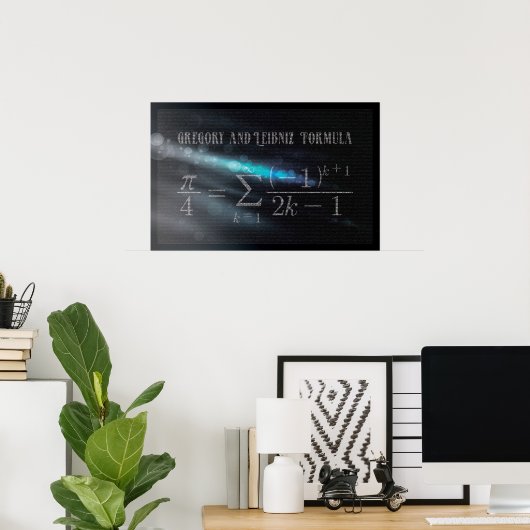 Gregory et Leibniz Pi Formula - Math Poster (Bureau à domicile)