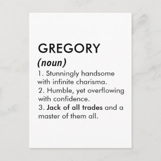 Gregory naam, Bewerkbare naam, Aangepaste naam Briefkaart