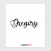 Gregory Naam - Handgeschreven kalligrafie Sticker (Vel)