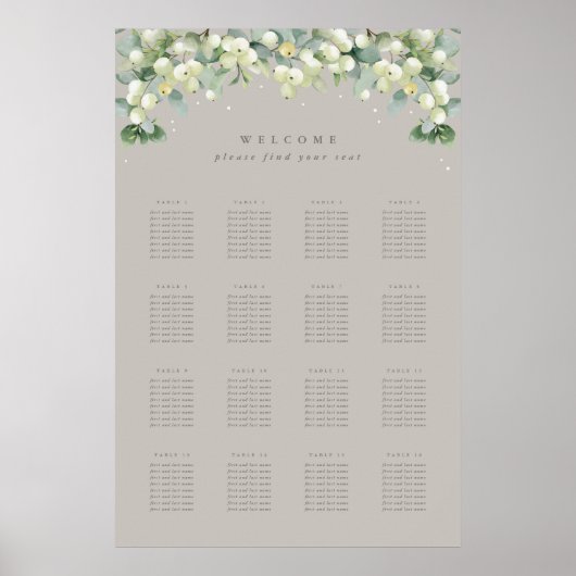 Greige 24x36" 16 Tableaux de 8 places Poster du ta (Devant)