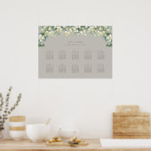 Greige 28x20" 10 Tafels van 8 Zitkaarten Poster (Keuken)