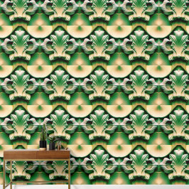 Greige clamshell behang