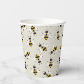 Greige Mama en Baby tot Bee Patterned Paper Papieren Bekers (Achterkant)