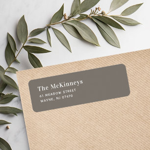Greige minimalistisch retouradres etiket