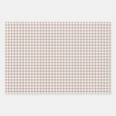 Greige Putty Gray Gingham Check Pattern Inpakpapier Vel (Voorkant 3)