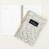 Greige Sketched Floral Leaf Year en Name Planner (Display)
