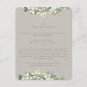 Greige Snowberry + Eucalyptus bruiloft receptie Informatiekaartje (Voorkant)