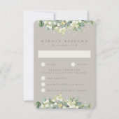 Greige Snowberry+Eucalyptus Mariage bordé RSVP (Devant)