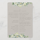 Greige Snowberry + Eucalyptus Winter bruiloft Programma (Achterkant)