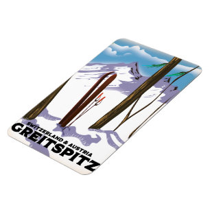 Greitspitz Zwitserland & Oostenrijk Ski poster Magneet