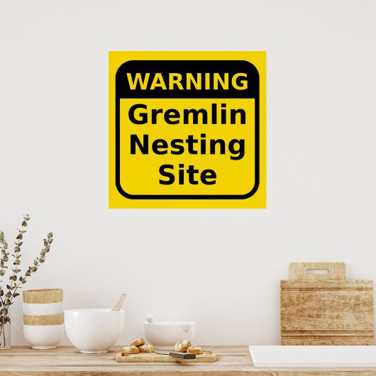 Gremlin Warning Poster (Keuken)