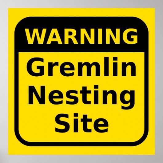 Gremlin Warning Poster (Voorkant)