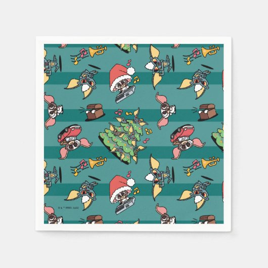 Gremlins | Cute Comic-kerstpatroon Servet (Voorkant)