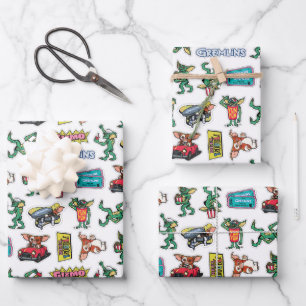 Gremlins™ Sticker Plezier Patroon Inpakpapier Vel